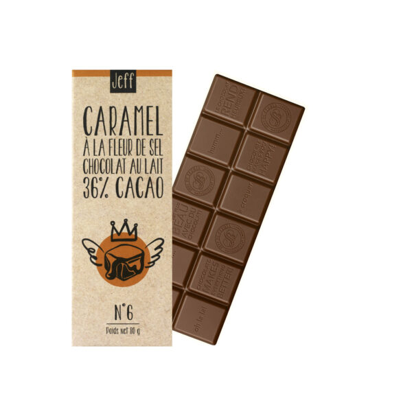 CHOCOLAT AU LAIT 36% ET CARAMEL À LA FLEUR DE SEL